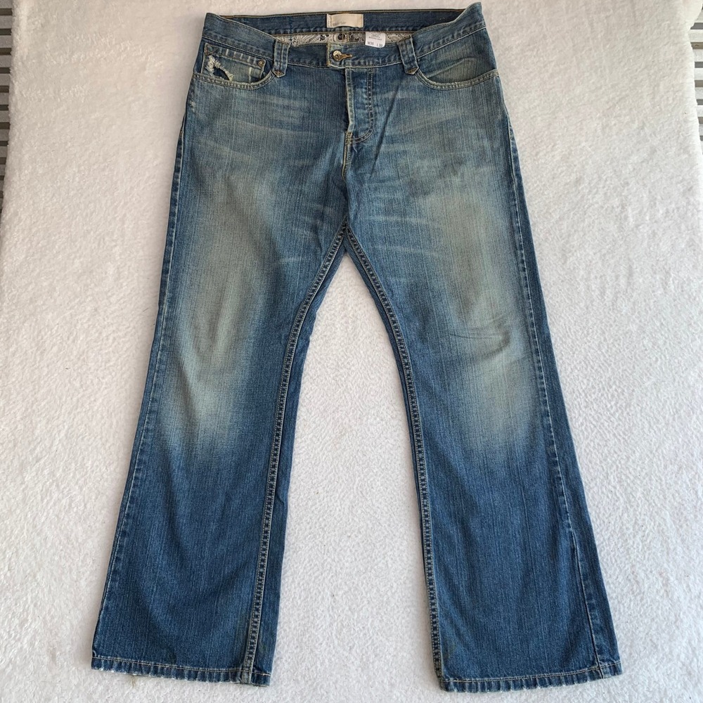 Levis SilverTab Modern Boot Jeans Mens 36x30 Denim Button Fly Distressed Y2K VTG